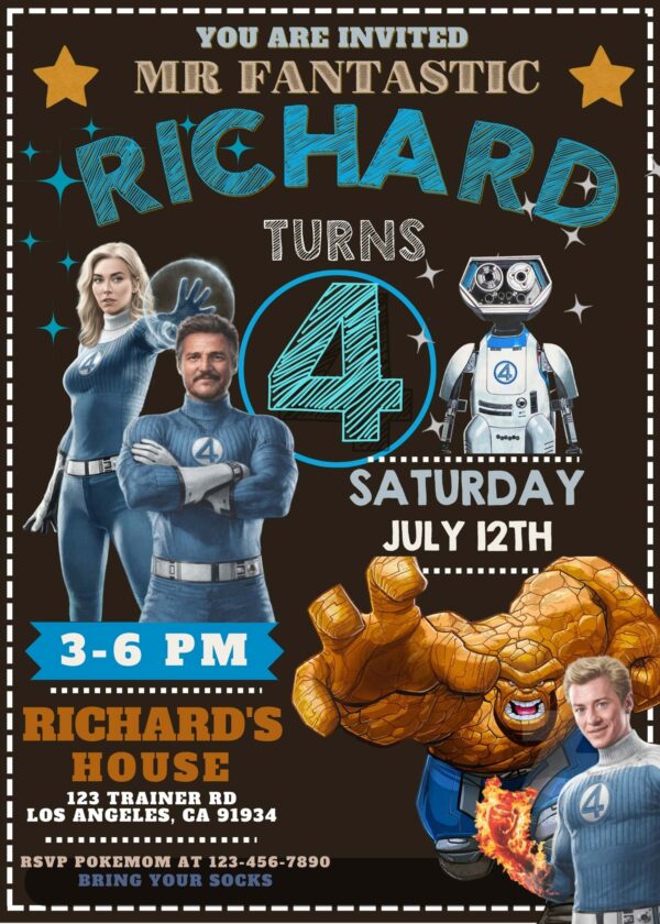 The Fantastic Four Birthday Invitation