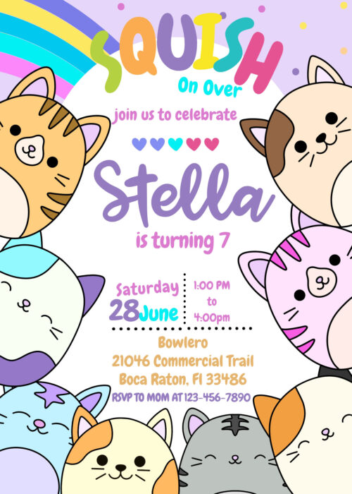 Squishmallows Birthday Invitation