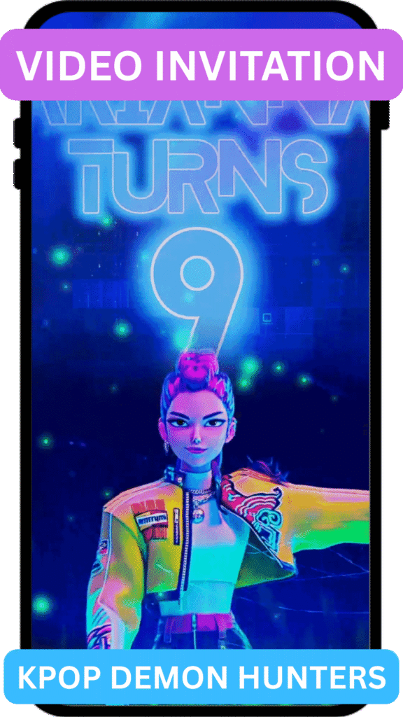 Kpop Demon Hunters birthday video invitation