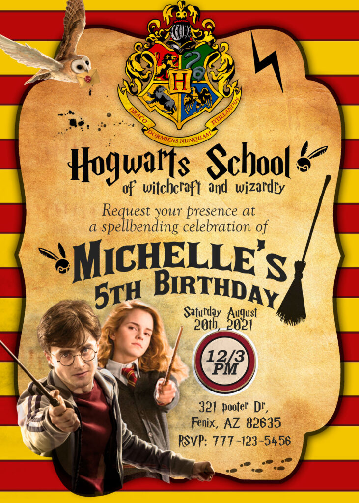Harry potter birthday invitation